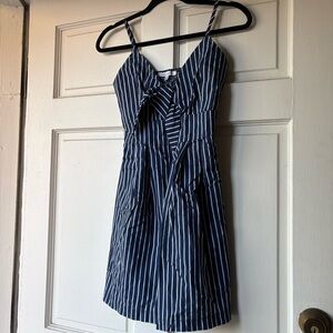 Purple Snow Navy and White Striped Mini Dress. SB3